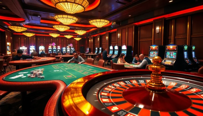 Thrilling LUCK8 casino experience with vibrant tables and engaged players.